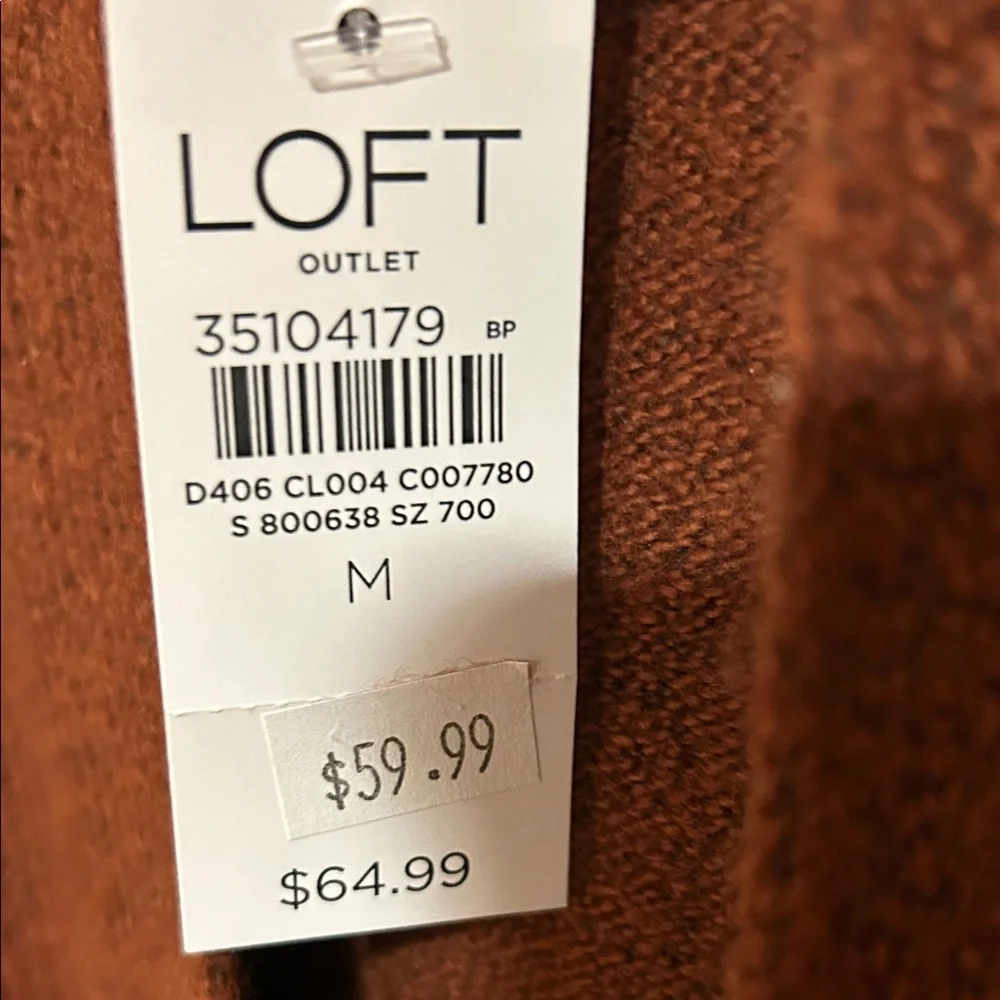 LOFT Women's Rich Brown Open Cardigan - Picture 3 of 4